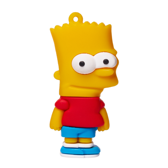 Memoria USB 2.0 Bart Simpson 3Damarillo en goma blanda full color