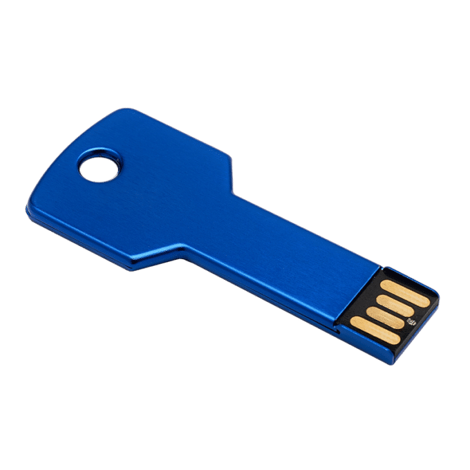 Memoria USB Tipo Llave Azul promocinal publicitario