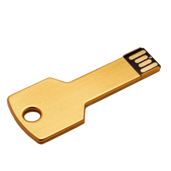 Memoria USB Tipo Llave Dorado - Material promocional publicitario