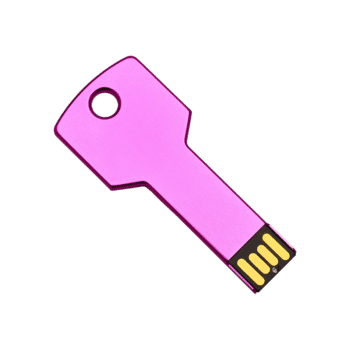 Memoria USB Tipo Llave Magenta metálica - Artículos promocionales