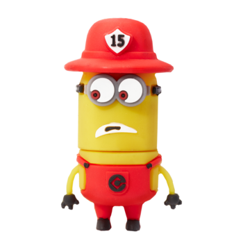 Memoria USB Minion Bombero 3D - Pendrive Usb Publicitario - Recordación de marca empresarial