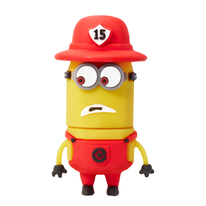 Memoria USB Minion Bombero 3D - Pendrive Usb Publicitario - Recordación de marca empresarial