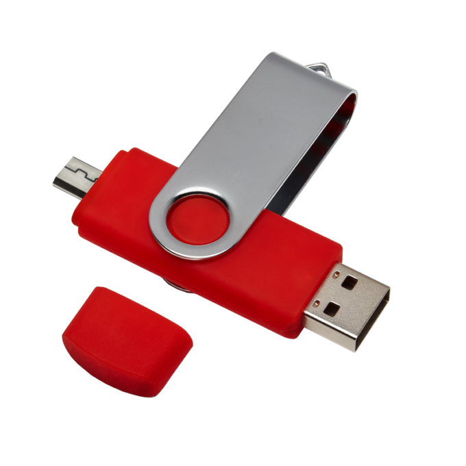 Memoria USB Twister OTG color Rojo 16 GB- Merchandising Promocional