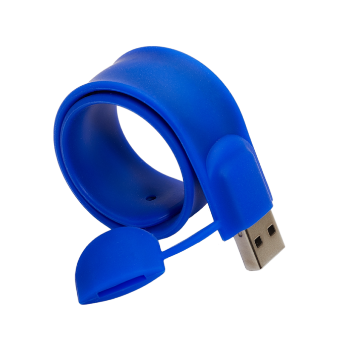 Memoria USB Pulsera Clásica en color Azul material siliconado