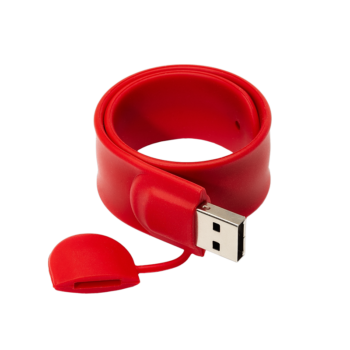 Memoria USB Pulsera Clásica color Rojo material promocional