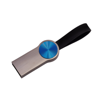 Memoria USB Metal Circular Azul - Store Merchandising