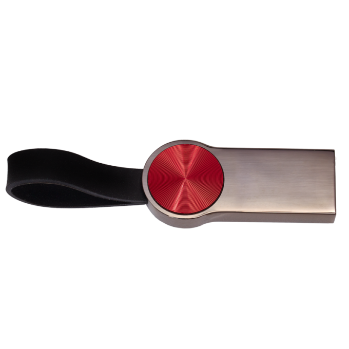 Memoria USB Metal Circular Rojo - Material publicitario