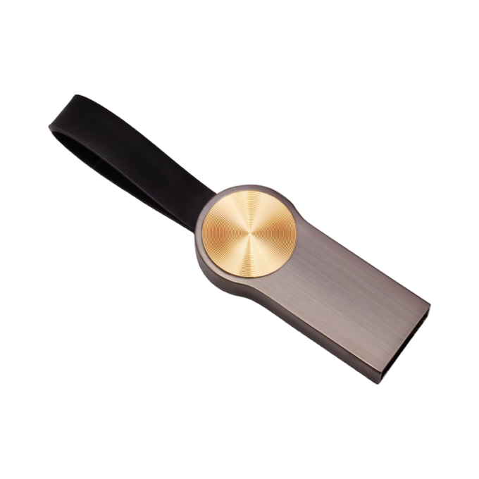 Memoria USB Metal Circular Dorado - Store Merchandising - Perú